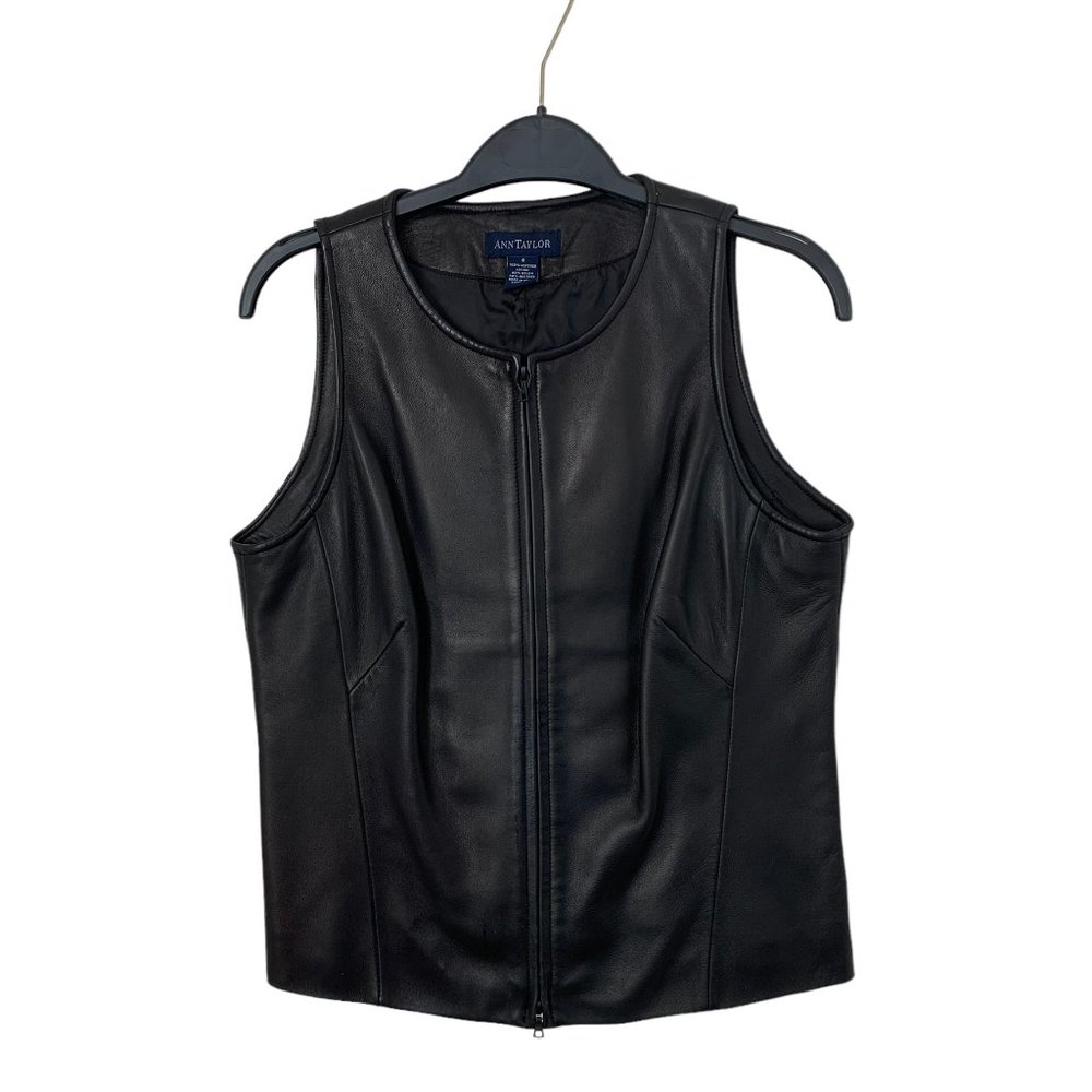 Ann Taylor Vintage Black Soft Leather Vest